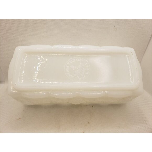 Anchor Hocking Milk Glass Loaf 8" x 3" Fire King Ware Planter Grape Vine White - Picture 9 of 9